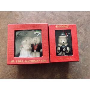 Dayton's Santabear 1999 & Mr. Mrs. Santabear 2000 Christmas Bear Figurines